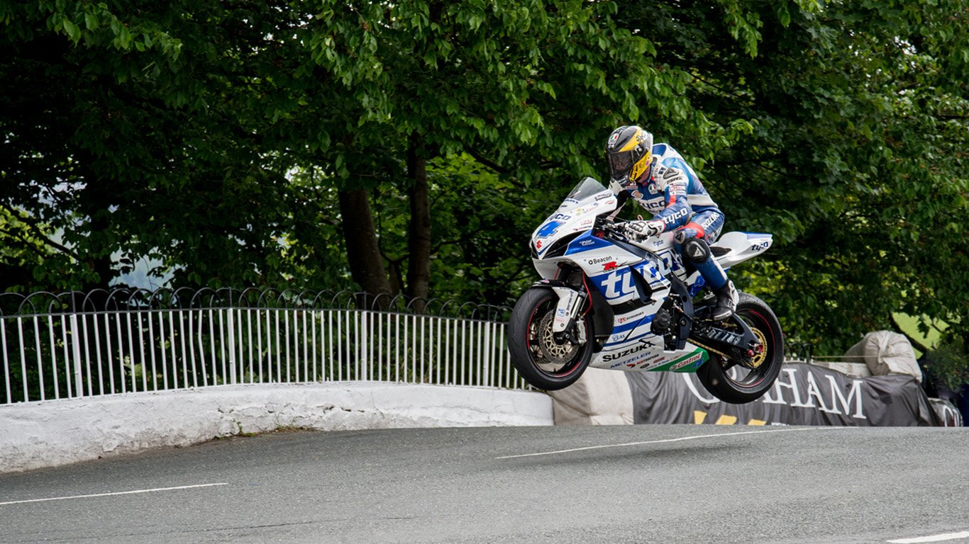 Guy Martin an arrow on the Isle of Man